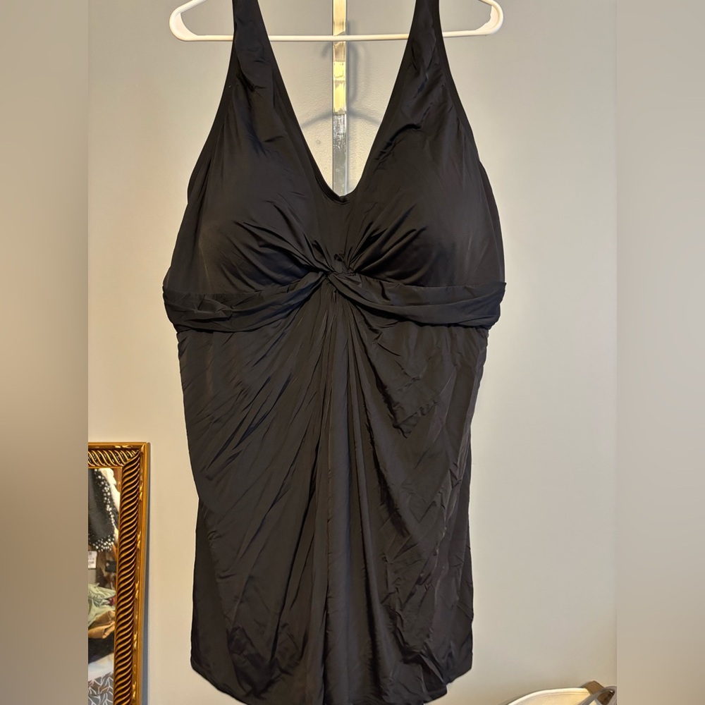 SWIMSUITS FOR ALL WOMEN'S ONE PIECE‎ SWIM DRESS, SIZE 28, Black